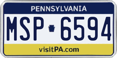 PA license plate MSP6594