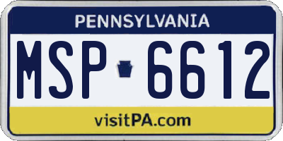 PA license plate MSP6612