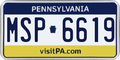 PA license plate MSP6619