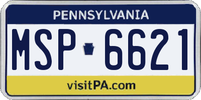 PA license plate MSP6621
