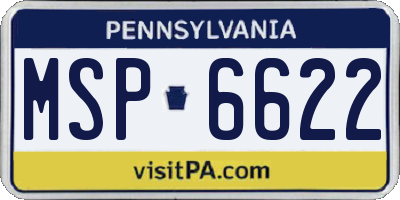 PA license plate MSP6622