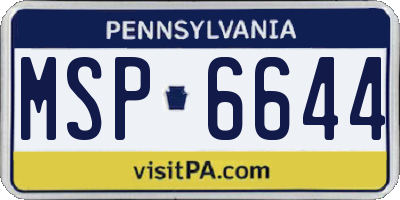 PA license plate MSP6644