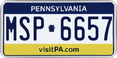 PA license plate MSP6657