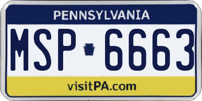 PA license plate MSP6663