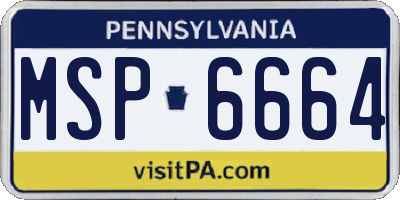 PA license plate MSP6664