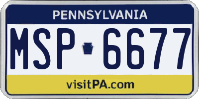 PA license plate MSP6677