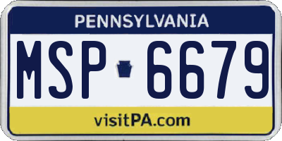 PA license plate MSP6679