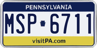 PA license plate MSP6711