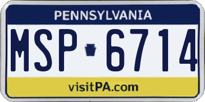 PA license plate MSP6714