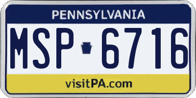 PA license plate MSP6716