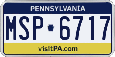 PA license plate MSP6717