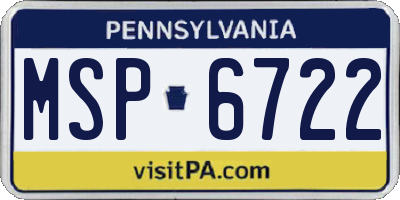 PA license plate MSP6722