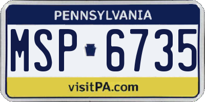 PA license plate MSP6735