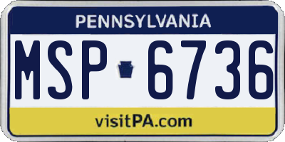PA license plate MSP6736