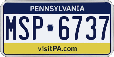 PA license plate MSP6737