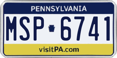 PA license plate MSP6741