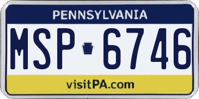 PA license plate MSP6746