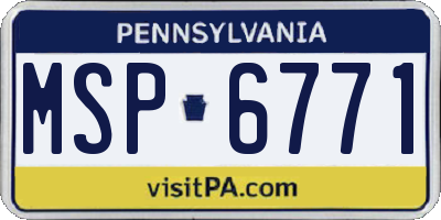 PA license plate MSP6771