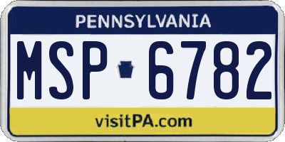 PA license plate MSP6782