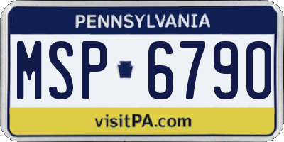 PA license plate MSP6790
