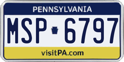 PA license plate MSP6797