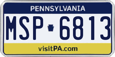 PA license plate MSP6813