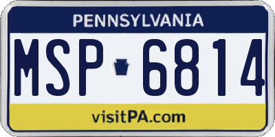 PA license plate MSP6814