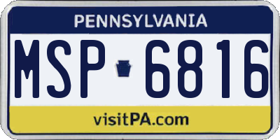 PA license plate MSP6816