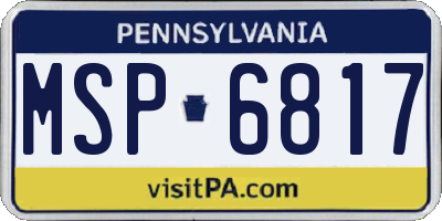 PA license plate MSP6817