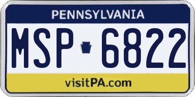 PA license plate MSP6822