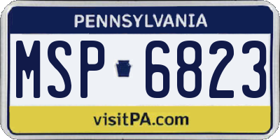 PA license plate MSP6823