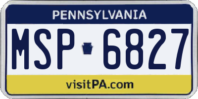 PA license plate MSP6827