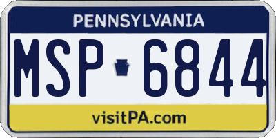 PA license plate MSP6844