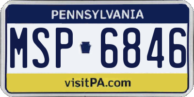 PA license plate MSP6846