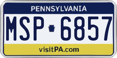 PA license plate MSP6857
