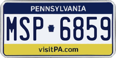 PA license plate MSP6859