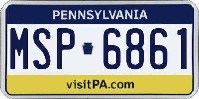 PA license plate MSP6861