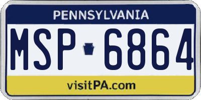 PA license plate MSP6864