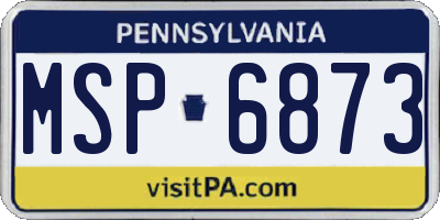PA license plate MSP6873