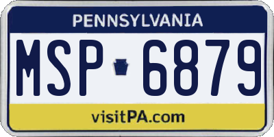 PA license plate MSP6879