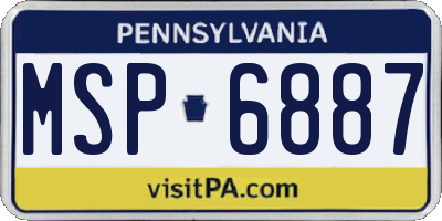 PA license plate MSP6887