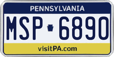 PA license plate MSP6890
