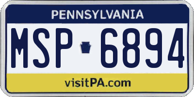 PA license plate MSP6894