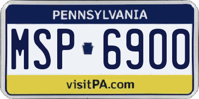 PA license plate MSP6900