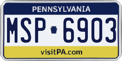 PA license plate MSP6903