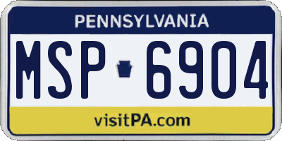 PA license plate MSP6904