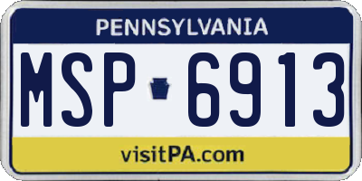 PA license plate MSP6913