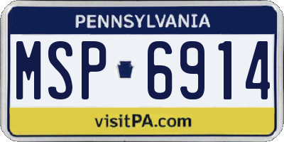 PA license plate MSP6914