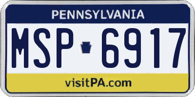 PA license plate MSP6917