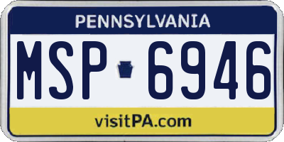 PA license plate MSP6946